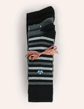 Baumwoll-Socke Dessin, noch offen: Größenlauf, Farbe Schwarz, 39-42, praktischer 5er-Pack im Mix aus Unis und Dessins Herren - Walbusch - FashionsVida