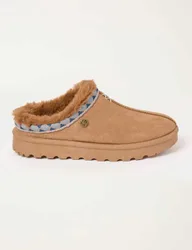 Faux Fur Lined Mule Slippers Brown Mix female
