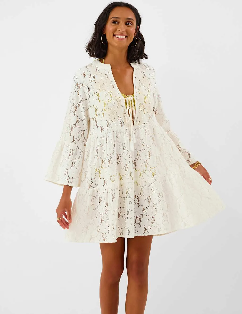 Lace Mini Beach Dress White female - Accessorize - FashionsVida