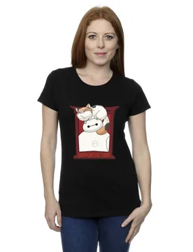 Women's Big Hero 6 Baymax Frame Support Cotton T-Shirt in Black Size: Small - Black - Size: S - Disney - FashionsVida