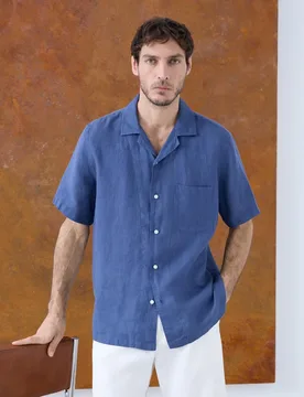 Camisa hombre lino manga corta - Emidio Tucci - FashionsVida