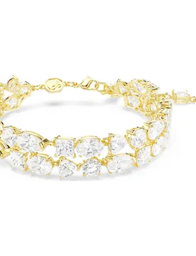 Braccialetto Mesmera, Taglio misto, Bianco, Finitura oro 18K OS - Swarovski - FashionsVida