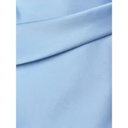 Vestido midi con lazo en la cintura y escote asimétrico