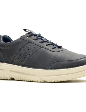 Baylor Leather Mens Navy Trainers - Size Uk 10 - Hush puppies - FashionsVida