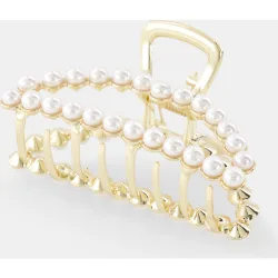 Pinza mediana ovalada perla-metal