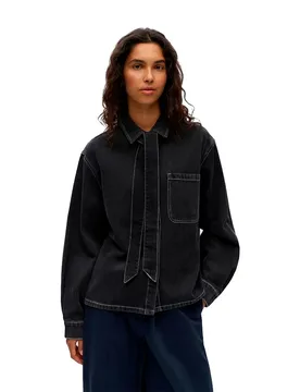 Chemise à Manches Longues Rosie Black / Detail Washed 36 - Vila - FashionsVida