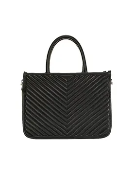 Borsa in pelle - Tot Bag LENA QUILTING nero - LES VISIONNAIRES - FashionsVida