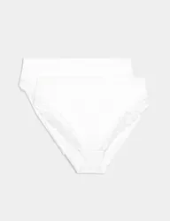 Pack Amelia Lace Cotton Rich Shaping Knickers White female