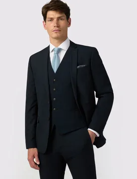 Mens Slim Fit Jacket - Navy - Size Size_50_chest_short - Limehaus - FashionsVida