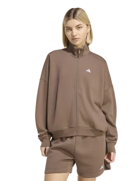 Stripes Women Track Tops - Brown - Size XS (4-6) - Cotton Jersey - Brown - Size: Extra Small - Adidas - FashionsVida