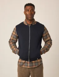 Pure Extra Fine Merino Wool Gilet Navy male