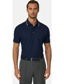 Polo en piqu� mezcla de algod�n el�stico cool jade - Boggi Milano - FashionsVida
