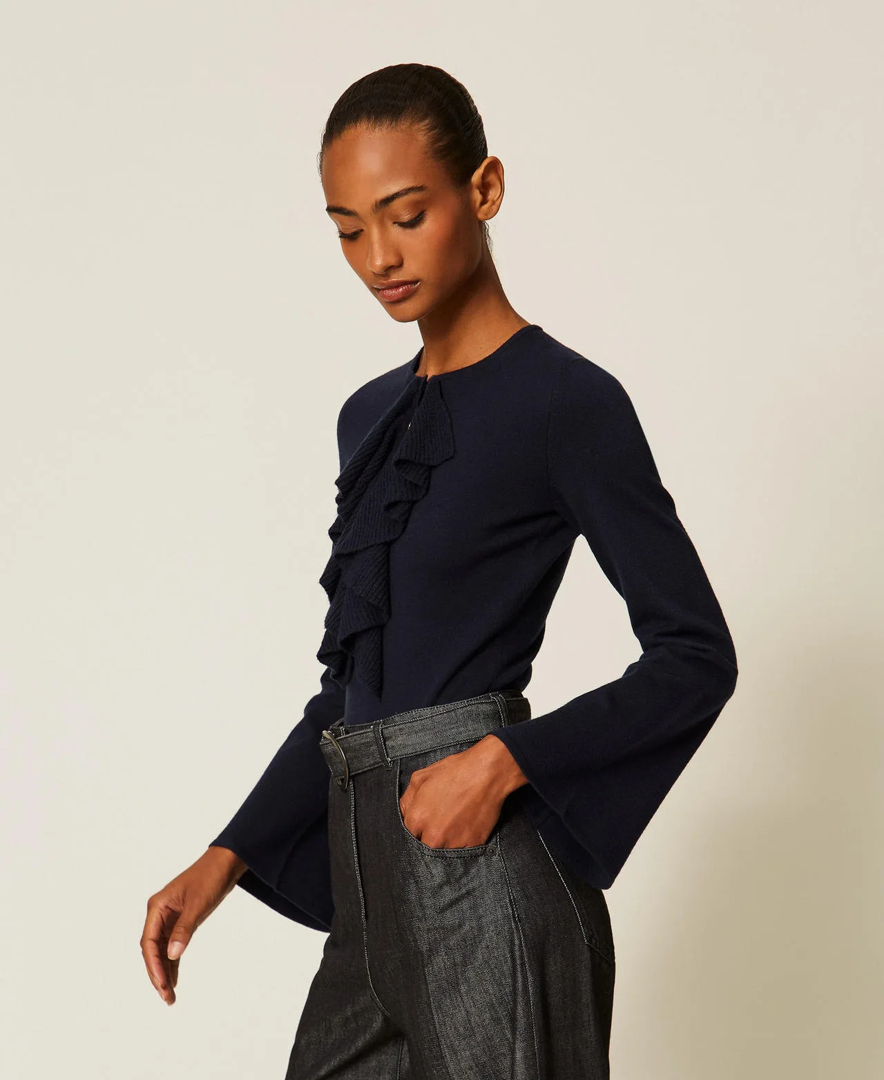 Pull ajusté avec volants - Actitude by Twinset - FashionsVida