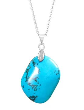 Natural Stabilized Turquoise Pendant Necklace in Medium Size - Aliexpress - FashionsVida