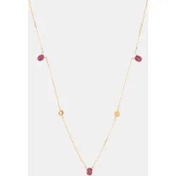 Collar de oro, brillantes y rubí