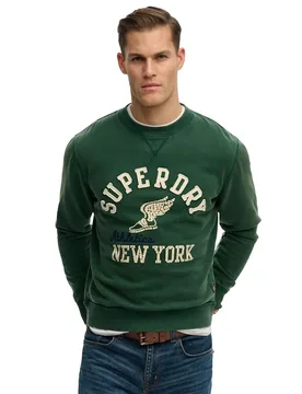 Sweat-shirt Vintage Athletic Crew Dark Green L - Superdry - FashionsVida