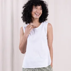 Cotton Seersucker Vest - White