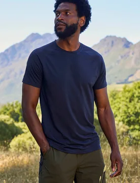 Mens Quick Dry Active T-Shirt - Navy - Mountain Warehouse - FashionsVida