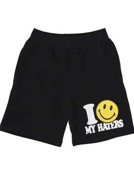 Pantalone Corto Tuta Felpato Uomo Smiley Haters Sweatshorts Black - MARKET - FashionsVida