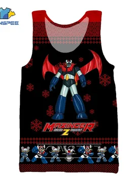 SONSPEE Summer 3D Printing Japanese Anime Mazinger Z Sleeveless Vest Men Women Oversize Robot Streetwear Fighting Cartoon Tops - Aliexpress - FashionsVida
