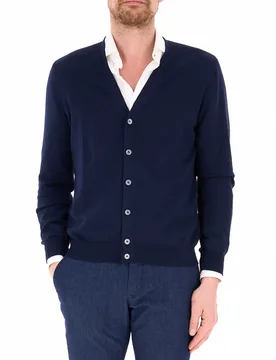 Cardigan in cotone BLU NAVY 60 - Gran Sasso - FashionsVida