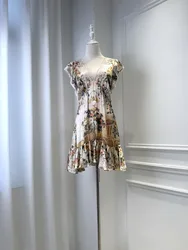 Women's Vintage-Print Elegant Dress for Vacation
