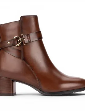 Womens Brown Leather Ankle Heeled Boots - Calafat - Dark Brown - Size Eu 36 - Pikolinos - FashionsVida