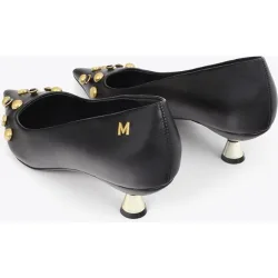 Zapatos de salón de mujer con detalle aplicaciones joya y tacón metálico