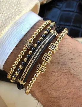High Quality Stainless Steel Beads CZ Pave Charm Beaded Macrame Adjustable Bracelet Men Women - Aliexpress - FashionsVida