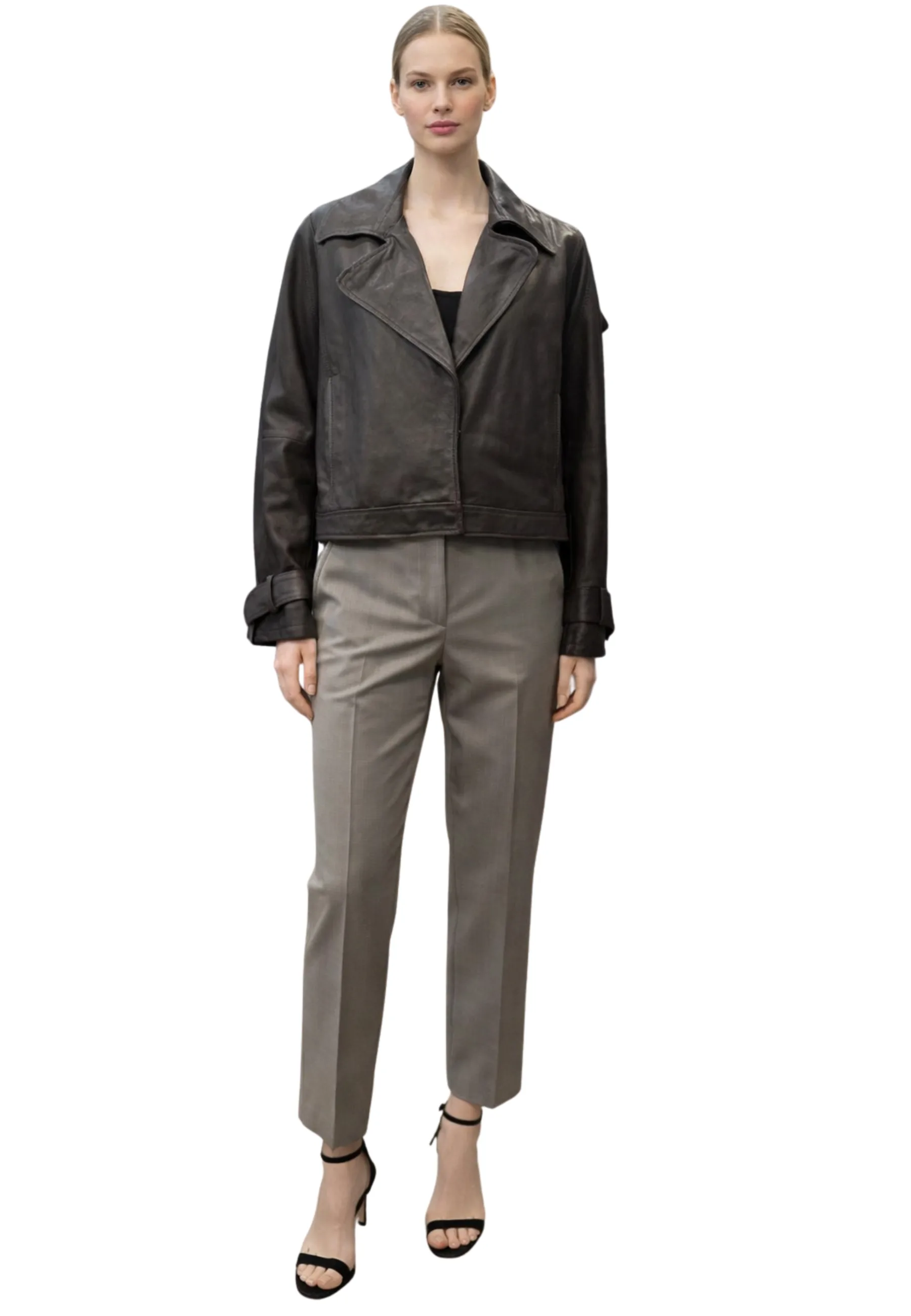 GIUBBINO IN PELLE Donna MARRONE - MARSEM - FashionsVida
