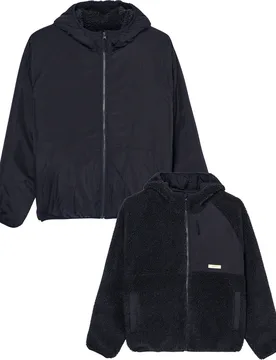 Polaire réversible en sherpa - Wolfe Sherpa Reversible Hoody Off Black - Taille S - Noir - Element - FashionsVida