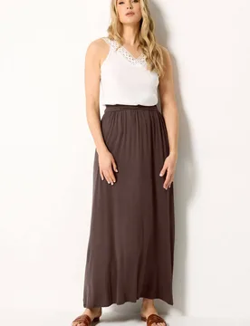 Women's Tall Maxi Skirt in Chocolate Size: 20 - Chocolate - Size: 20 - Long tall sally - FashionsVida