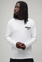 Herren Offizielles Marken-Langarmshirt White Größe Large