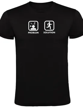 Problem Solution Run Short Sleeve T-shirt Black L Men - Kruskis - FashionsVida