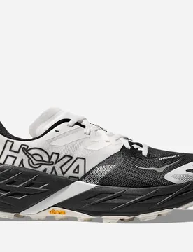 Men's Speedgoat 7 Trail Shoes in Black/White, Size 8.5 - HOKA - FashionsVida