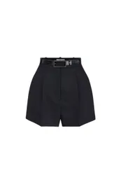 SHORTS IN LANA CON CINTURA