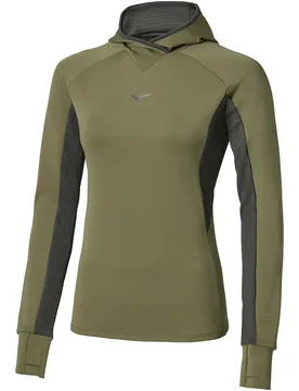 Felpa Con Zip Active Warmalite Hd Martini Olive L - Mizuno - FashionsVida