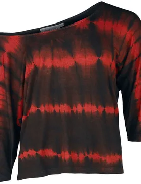 Gothic Langarmshirt - Solana Top - XS bis 4XL - für Damen - Größe 4XL - schwarz/rot - Frauen - female - innocent - FashionsVida