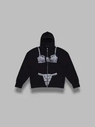 VAQUERA trompe l'oeil zip hoodie