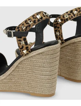 Sandalias de plataforma de mujer en piel efecto animal print - Lodi - FashionsVida