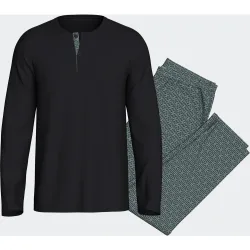 Pijama largo de hombre estampado en algodón modal