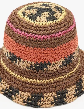 Gorro de mujer estilo bucket de crochet con estampados - Parfois - FashionsVida