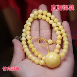 New ambergris single bead pendant necklace unisex clavicle chain