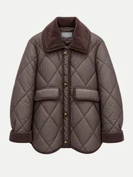 Jacke mit Umlegekragen Braun 36