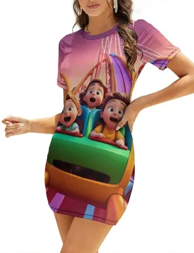 Toddlers riding a rollercoaster Short-Sleeved Dress Woman clothes dresses for women 2026 luxury designer party - Aliexpress - FashionsVida