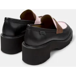 Mocasines con tacón de mujer milah de piel lisos con tacón