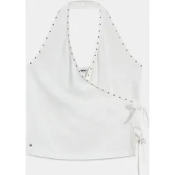Top de mujer con cuello halter y detalle tachas