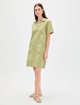 Vestido corto sarga logo jacquard - Lola Casademunt - FashionsVida