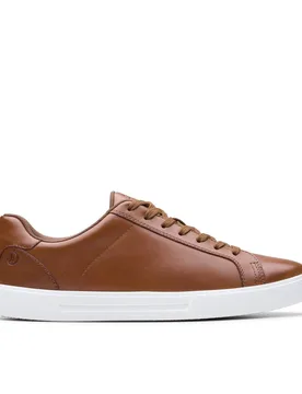 Men's Romsey Lace Tan Leather Trainers, Lace Up in Brown Size: 10.5-Standard Fit - Brown - Size: 10.5-Standard Fit - Clarks - FashionsVida