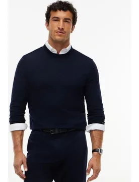 Jersey de caballero con cuello redondo liso - Tommy Hilfiger - FashionsVida